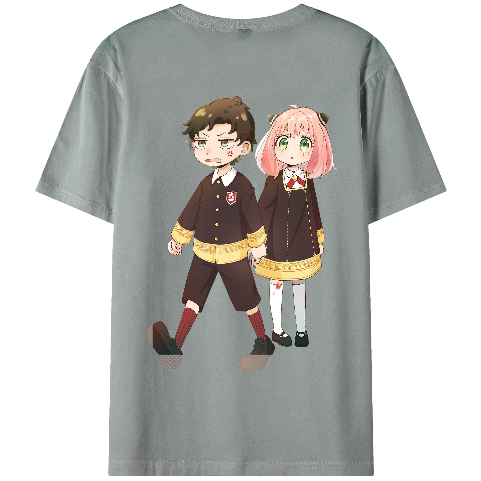 （画像用） SPY×FAMILY间谍家家酒 綿100％ メンズ半袖Tシャツ（バックプリント） 通気性